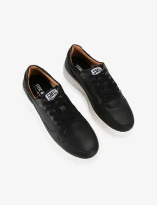 STEVE MADDEN Cliff Leather Trainers - EUR 45 / 11 UK MEN in BLACK, additional product view 2