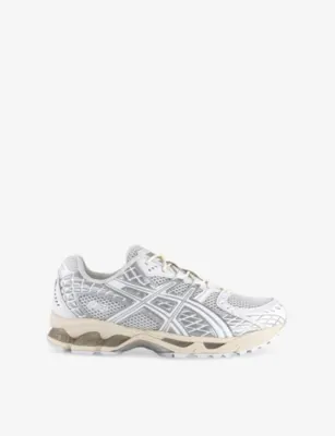 ASICS Gel-Nimbus 10.1 Low-Top Woven Trainers - EUR 43.5 / 9.5 UK MEN in WHITE PURE SILVER – Mens | Trainers | Lace up trainers