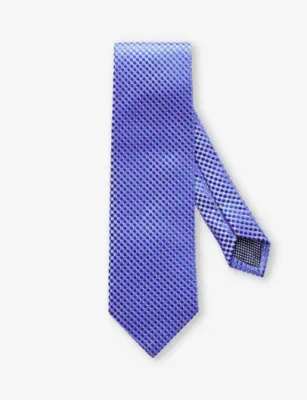 ETON Geometric-pattern silk tie - DARK PURPLE - 80 detail 2