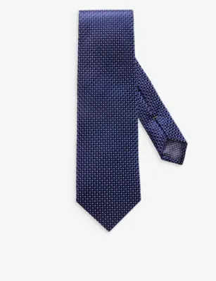 ETON Geometric-pattern silk tie - DARK PURPLE - 80