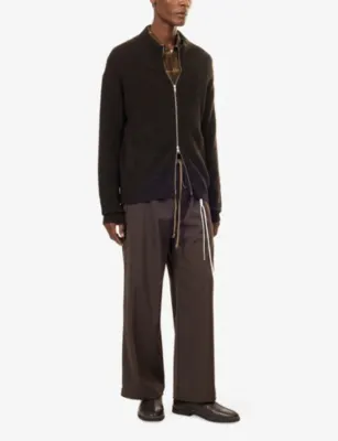SONG FOR THE MUTE Funnel-Neck Zip-Up Wool-Blend Cardigan detail 2