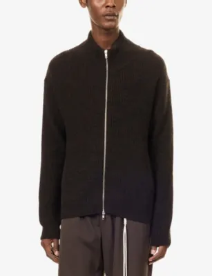 SONG FOR THE MUTE Funnel-Neck Zip-Up Wool-Blend Cardigan detail 3