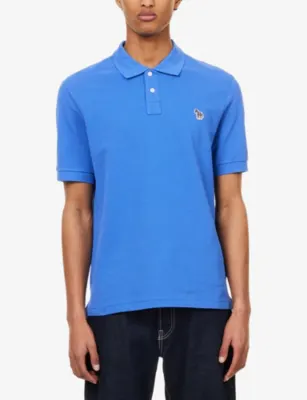 PS BY PAUL SMITH Zebra-Embroidered Short-Sleeve Cotton Polo Shirt detail 3