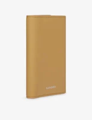 SANDRO Logo-Embossed Leather Cardholder in NATURAL, additional product view 3