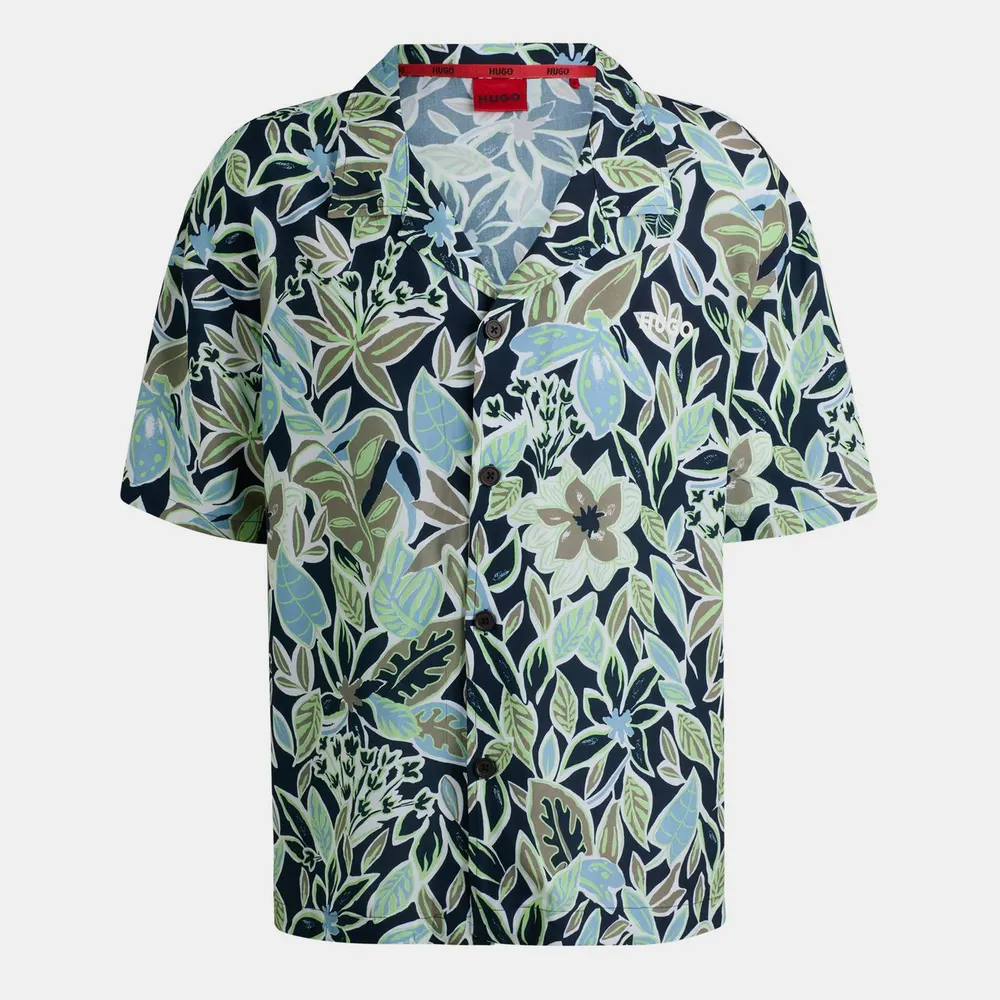 Hugo Men's Beach Short Sleeve Relaxed Fit Shirt