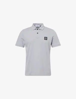 STONE ISLAND Logo-Patch Stretch-Cotton Polo Shirt
