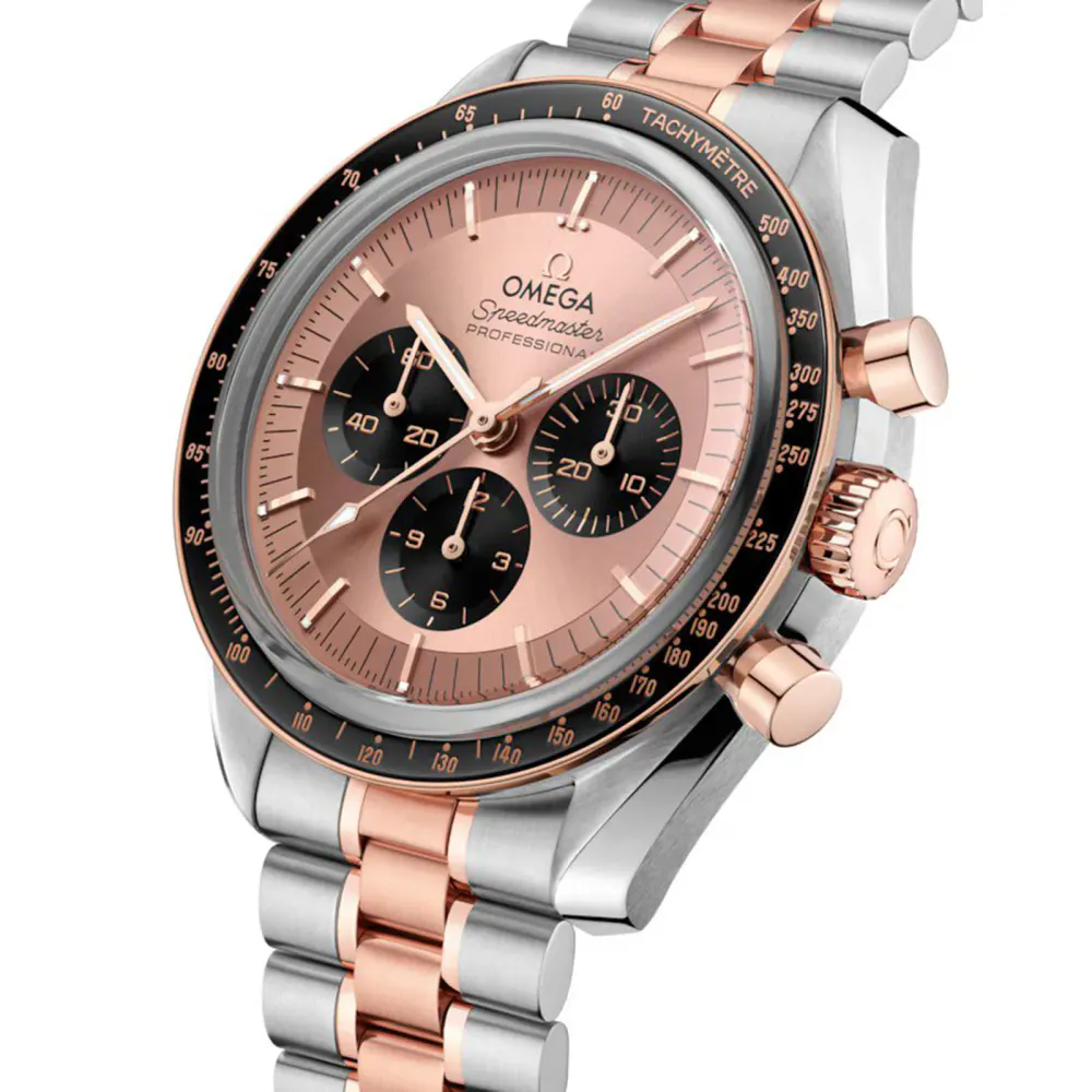 Omega Speedmaster Moonwatch Professional 42mm Mens Watch Sedna Gold detail 2