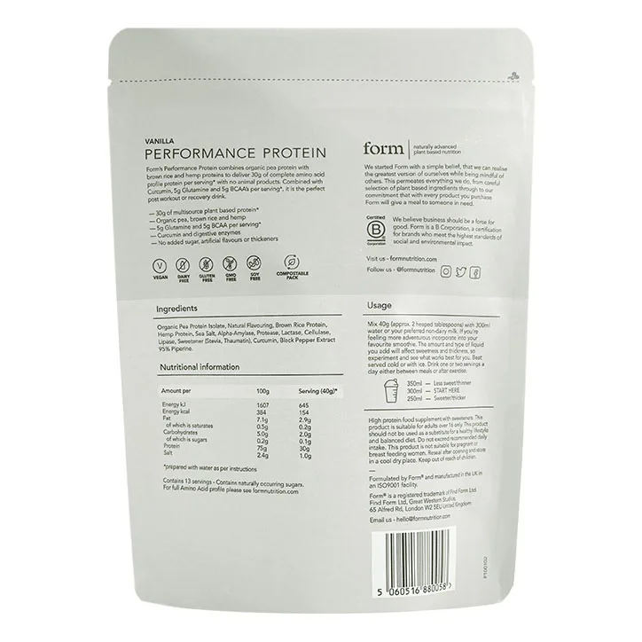 Form Nutrition Performance Protein Vanilla 520g detail 2