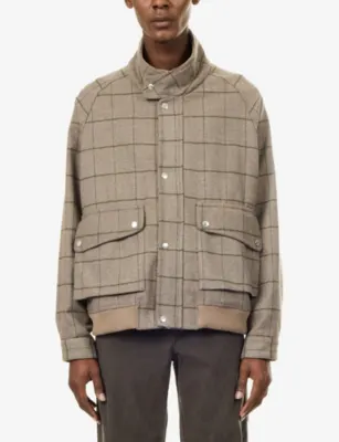 SONG FOR THE MUTE Check Woven Flight Jacket detail 3