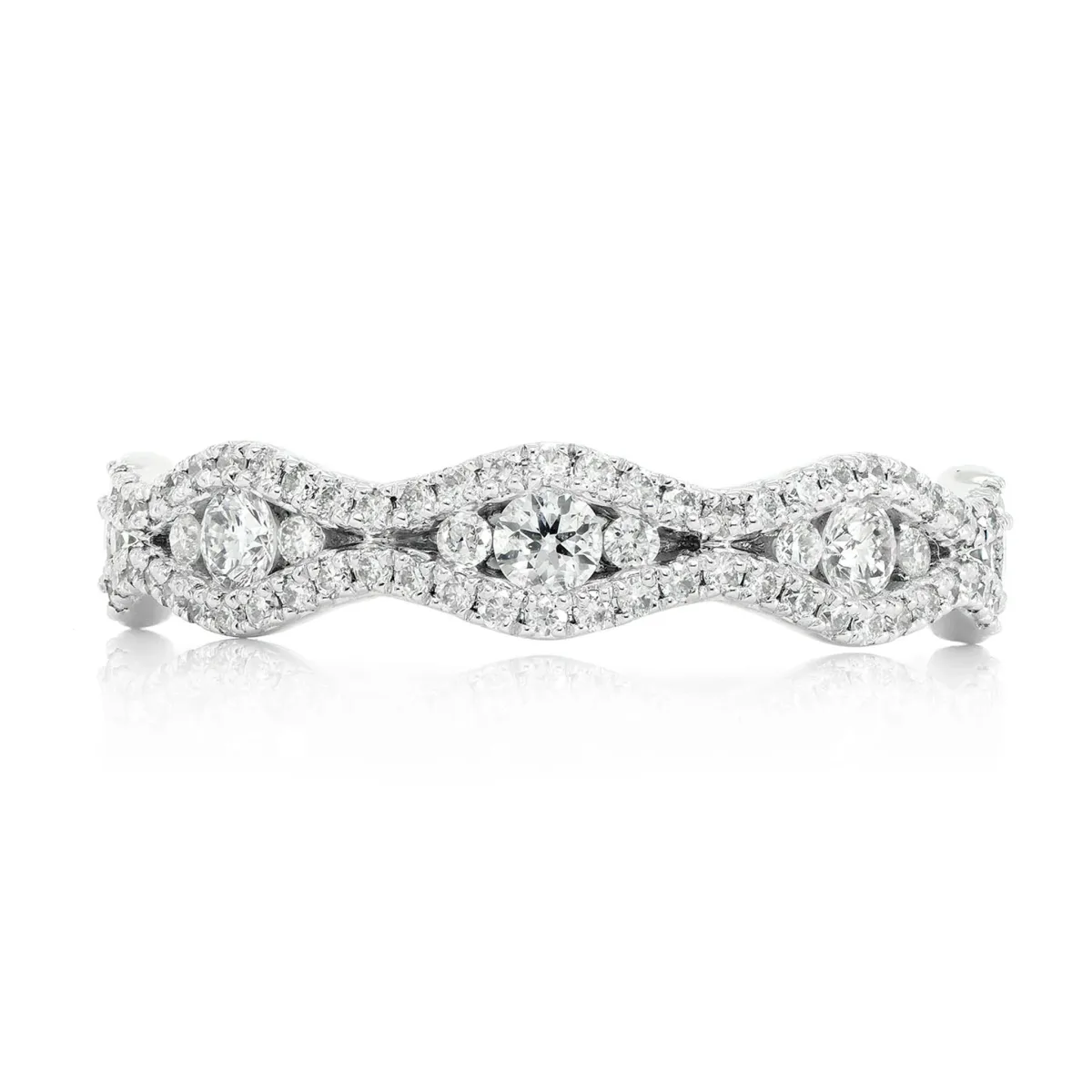 For Him Wavy Channel Ring in White Gold / Natural Diamond – Ring