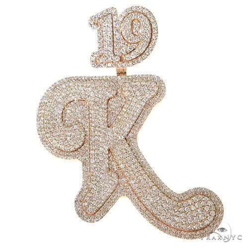 RINA - For Him CUSTOM Custom Made Initial Diamond Pendant 67525 in Rose Gold – Pendant