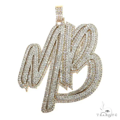 RINA - For Him CUSTOM Custom Made 'MB' Diamond Pendant 67788 in Rose Gold – Pendant