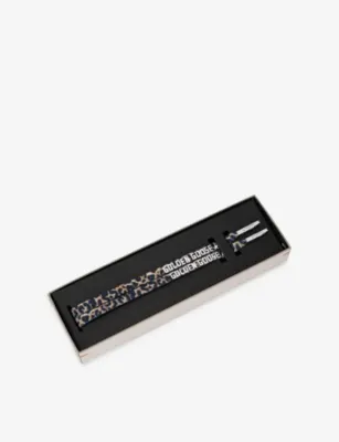 GOLDEN GOOSE Branded Leopard-Print Cotton-Blend Laces - S