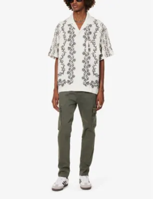 REPLAY Jaan regular-fit tapered-leg stretch-cotton blend cargo trousers - 33/32 detail 2