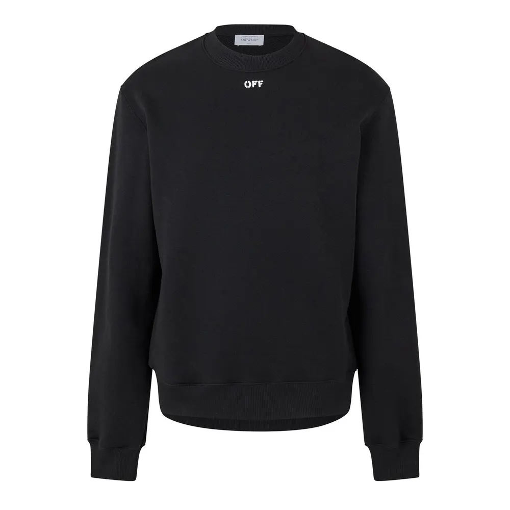 Off White Men's Arrow Cotton Long Sleeve Crew Sweatshirt