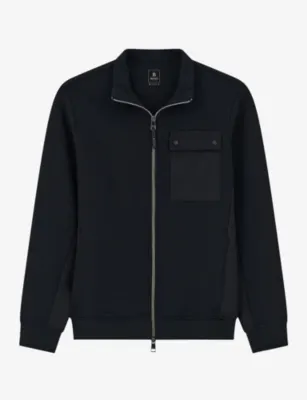 BOGGI MILANO Patch-Pocket Zipped Cotton-Blend Sweatshirt
