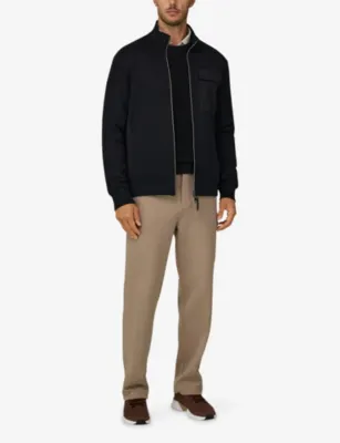 BOGGI MILANO Patch-Pocket Zipped Cotton-Blend Sweatshirt detail 2