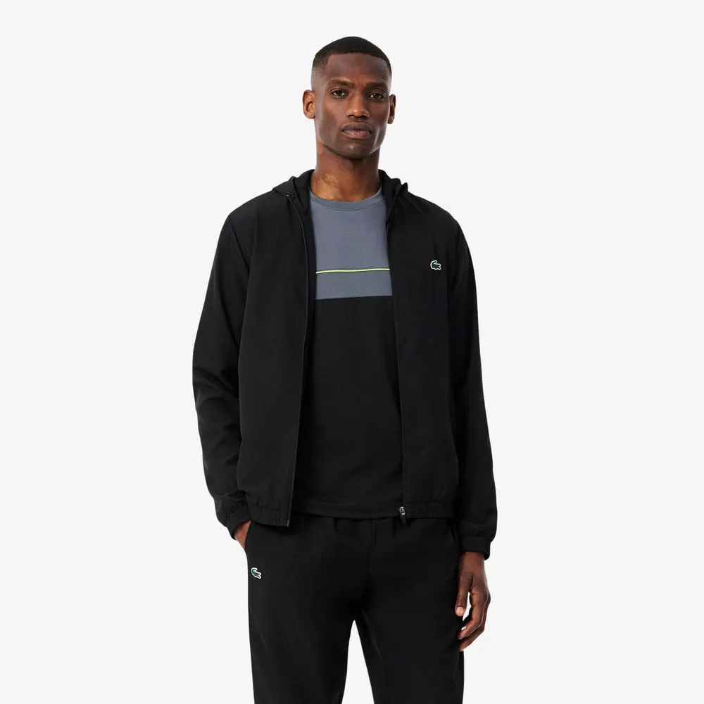 Lacoste Men's Taff TT Water-Repellent Hooded Tracksuit Top detail 2