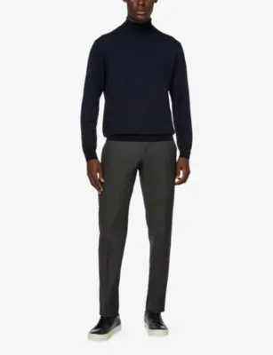 BOGGI MILANO Polo Neck Merino Wool Jumper detail 2