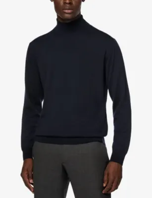 BOGGI MILANO Polo Neck Merino Wool Jumper detail 3