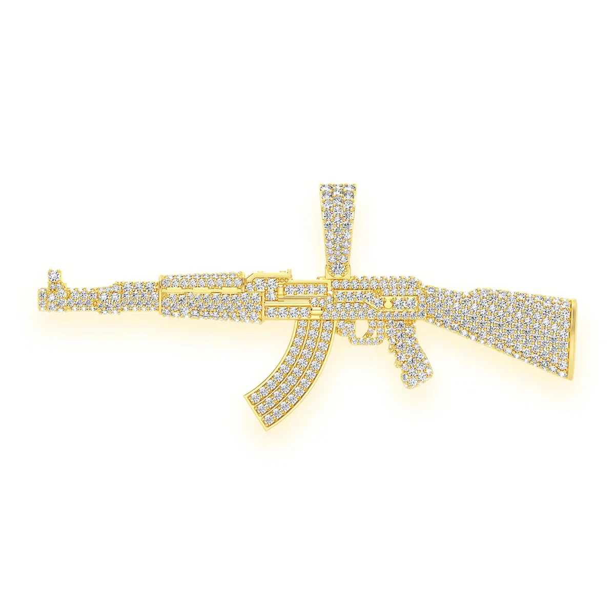 For Him AK47 Draco Diamond Pendant in 3.25ctw / Yellow Gold – Pendant