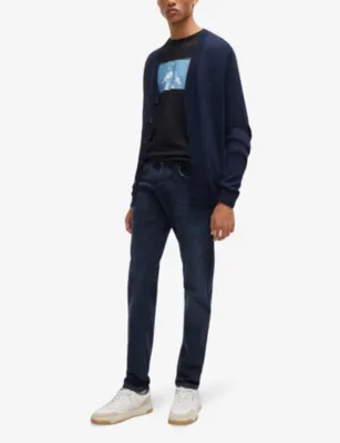 BOSS Straight-leg slim-fit stretch-denim jeans - 36/36 detail 2