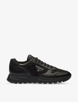 PRADA Re-Nylon brand-plaque leather and nylon high-top trainers - BLACK - EUR 43 / 9 UK MEN