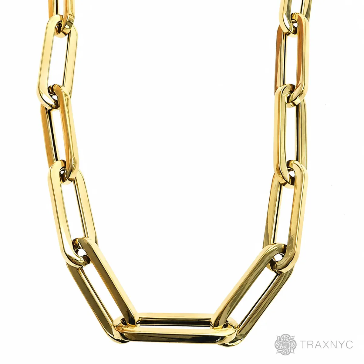 JALGAS - Montage 8 / Hakop Jewelry Inc 14K Yellow Gold Hollow Paperclip Chain 6.5mm 68348 in Yellow / 22 Inches – Chain