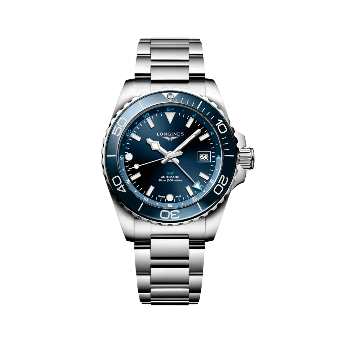 Longines HydroConquest 41mm Mens Watch Blue Stainless Steel