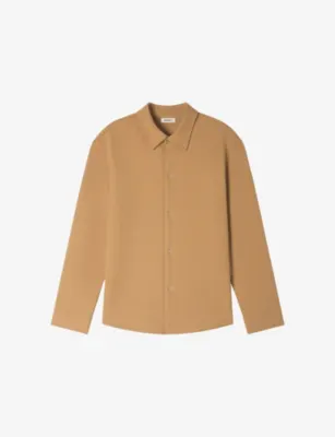 SANDRO Joker long-sleeve regular-fit stretch-woven shirt - Noir / Gris detail 3
