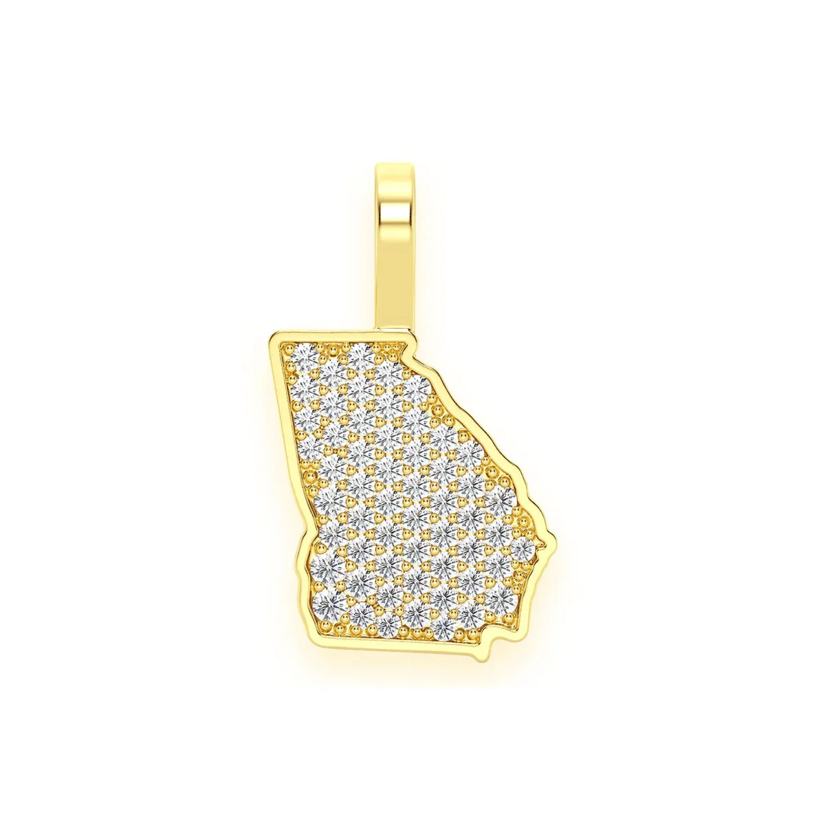 For Him US State Diamond Pendant in Georgia / Yellow Gold / Natural Diamond – Pendant