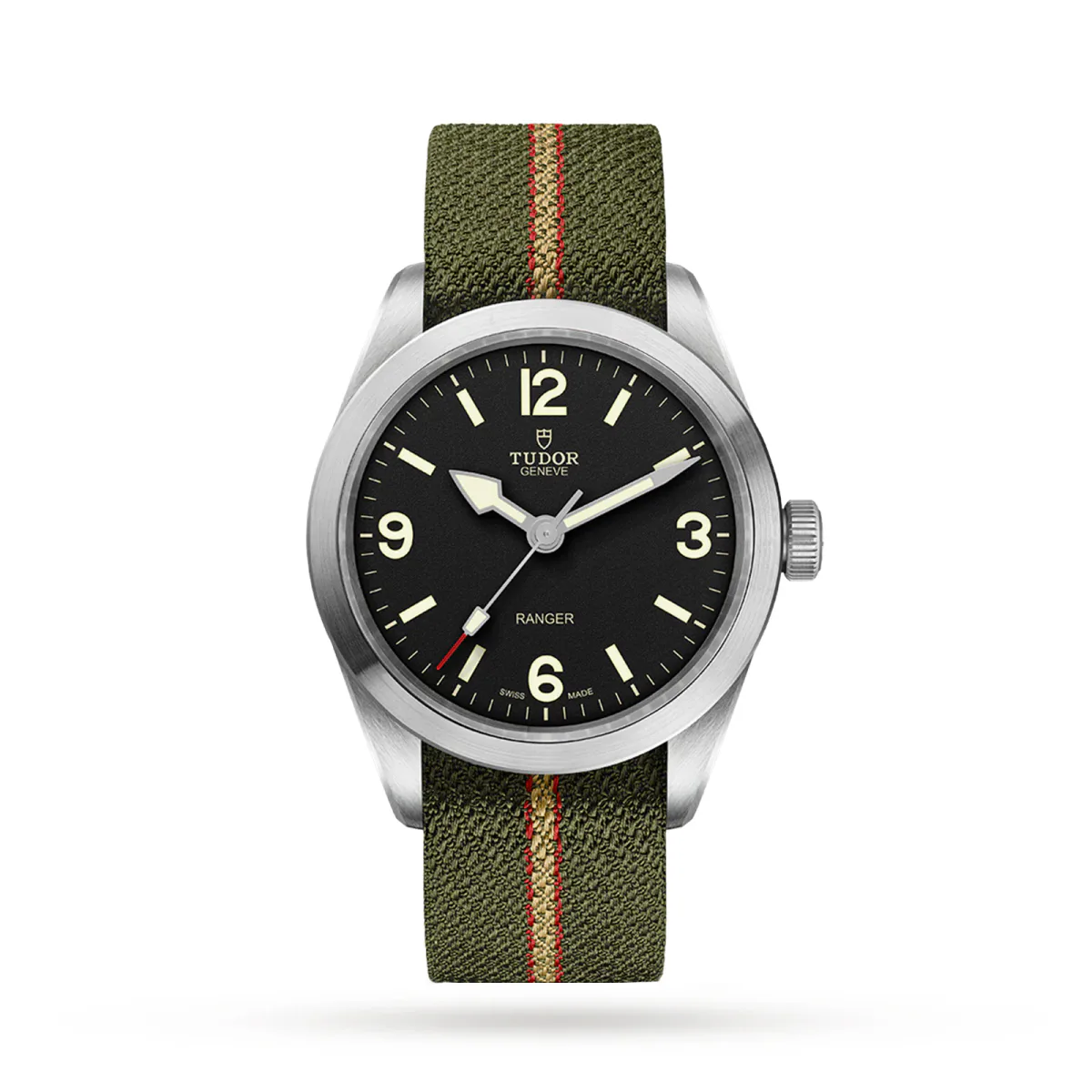 Tudor Ranger 39mm Black Dial Steel Case and Nato Strap