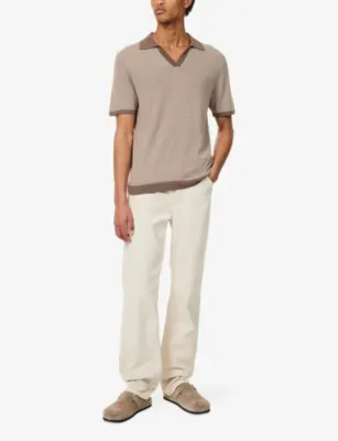 RAITH Antonio Striped Knit Polo Shirt detail 2