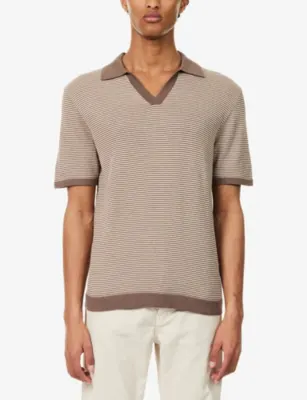 RAITH Antonio Striped Knit Polo Shirt detail 3