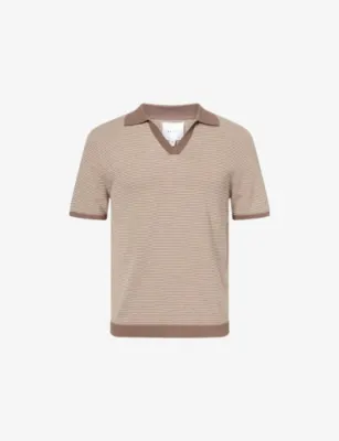 RAITH Antonio Striped Knit Polo Shirt