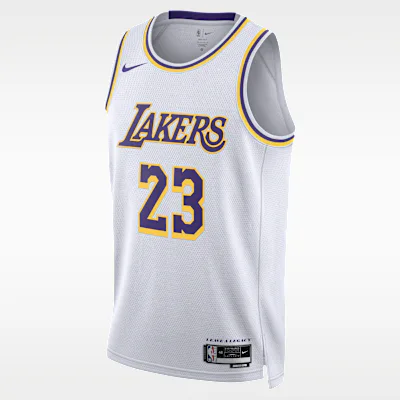 Nike LeBron James Los Angeles Lakers 2022/23 Association Edition Men's Nike Dri-FIT NBA Swingman Jersey - White