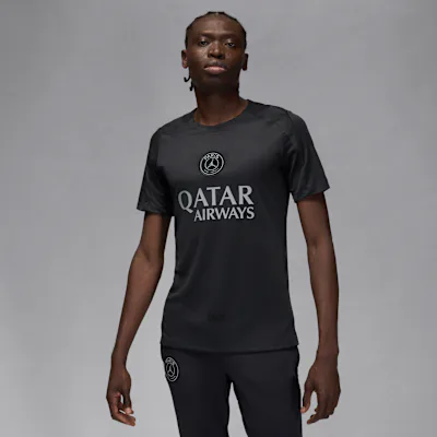 Nike Paris Saint-Germain Strike Fourth Men's Jordan Dri-FIT Football Short-Sleeve Top - Off-Noir/Off-Noir/Off-Noir/Particle Grey