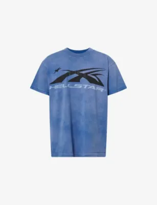 HELLSTAR Classic Logo Cotton T-Shirt in BLUE – Mens | Tops & t-shirts | T-Shirts | Printed T-Shirts