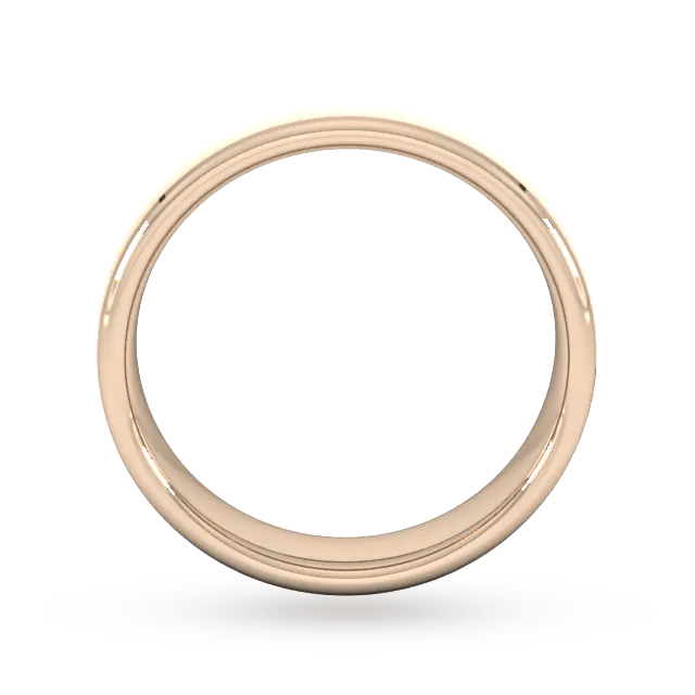 For Him 5mm Slight Court Standard Polished Chamfered Edges With Matt Centre Wedding Ring In 18 Carat Yellow Gold detail 3