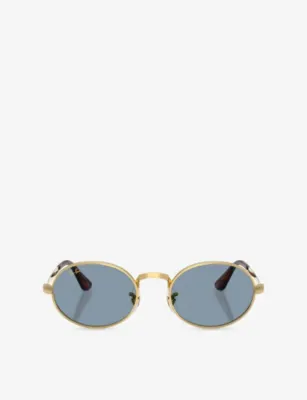 RAY-BAN RB3931 Oval-Frame Metal Sunglasses