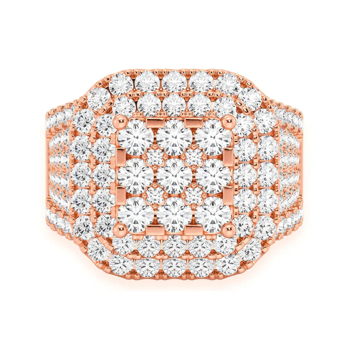For Him Cushion Shape Diamond Signet Ring