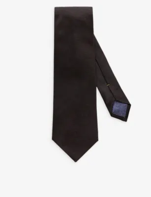 ETON Geometric-weave silk tie - DARK PURPLE - 1 Size