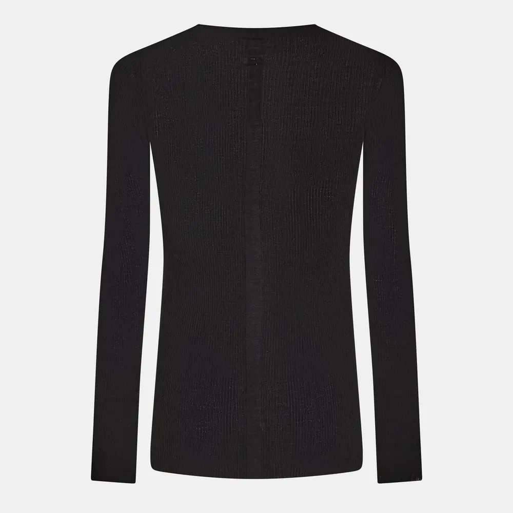 Rick Owens Men's Crew Neck Jumper in Black 09, additional product view 2