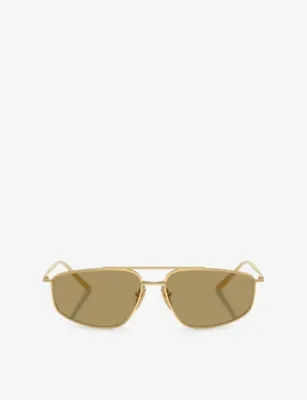 PRADA PR C51S Pillow-Frame Metal Sunglasses