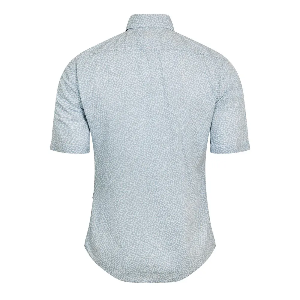 Boss Mens BOSS ORANGE Short Sleeve Shirt in Blue 459, additional product view 2