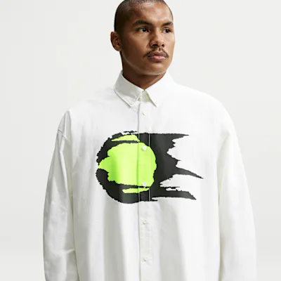Nike Club Rules Men's Long-Sleeve Oxford Top - Summit White/Summit White
