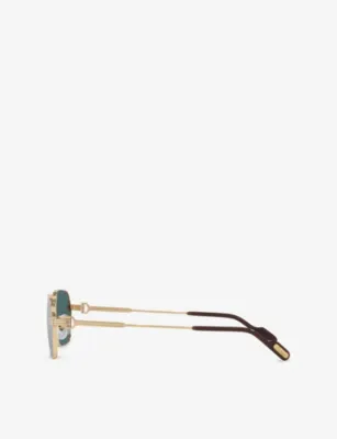 CARTIER CT0463S Rectangular-Frame Metal Sunglasses detail 3