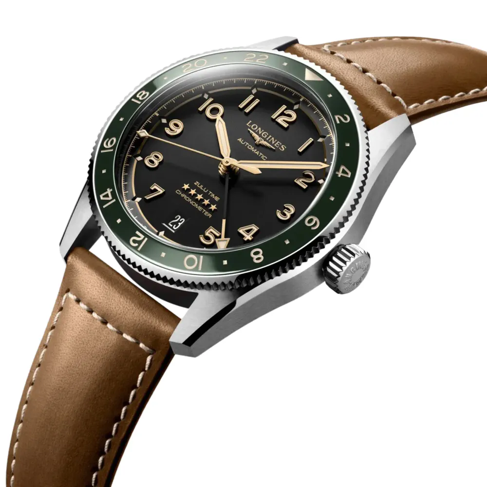 Longines Spirit Zulu Time 39mm Mens Watch Black detail 2