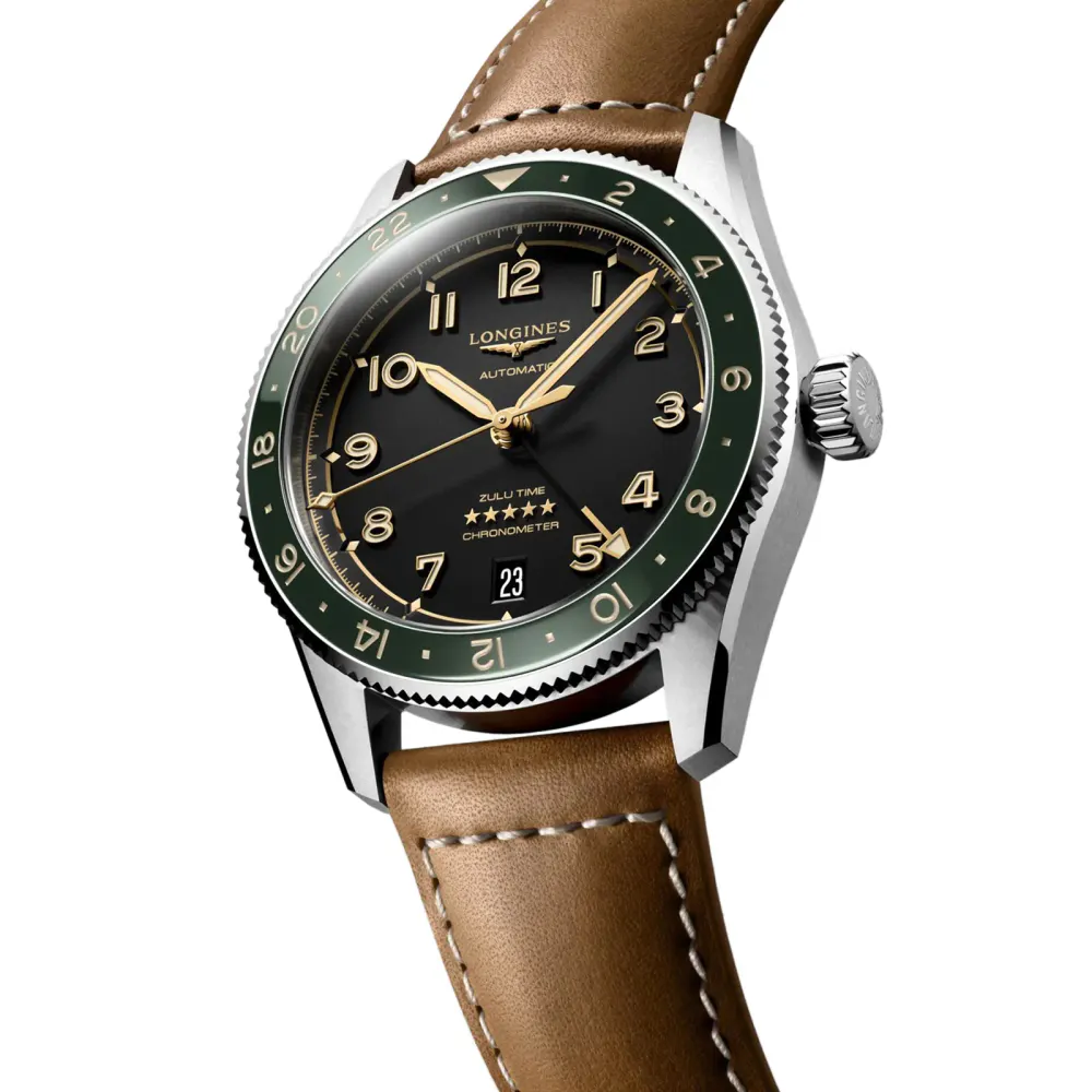 Longines Spirit Zulu Time 39mm Mens Watch Black detail 3