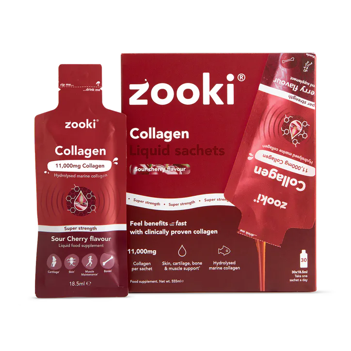 Zooki Super Strength Marine Collagen 11,000mg Sour Cherry Flavour 30 Sachets